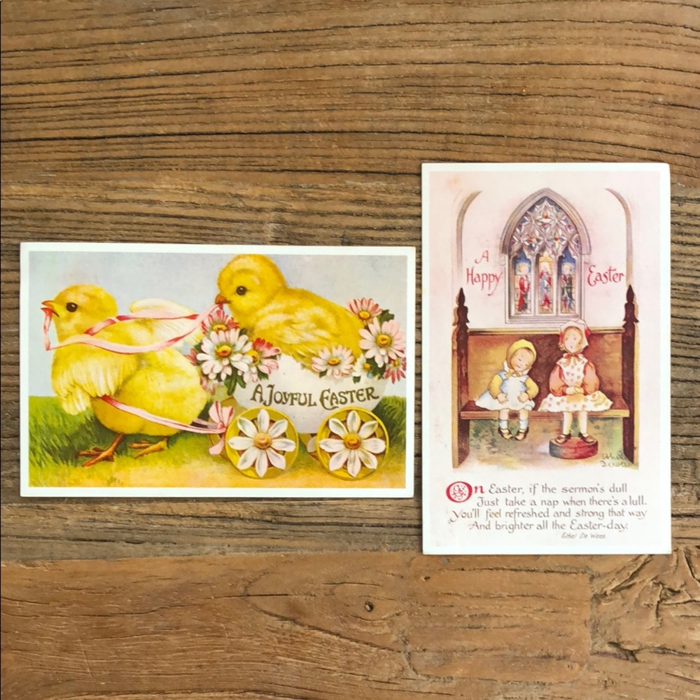 Vintage Easter Postcards with Chicks and Children